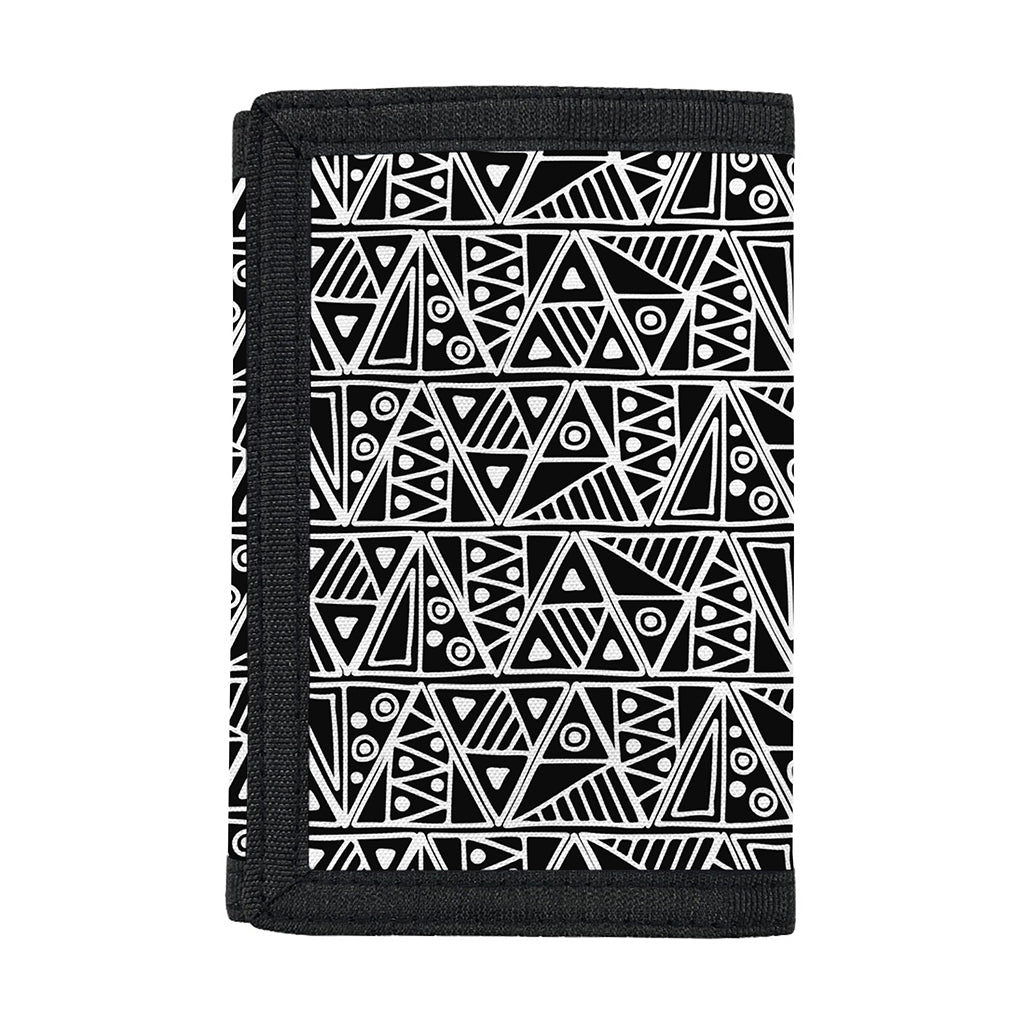 Black And White African Ethnic Print Trifold Wallet
