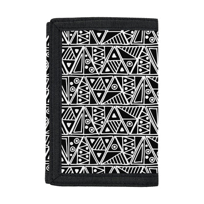 Black And White African Ethnic Print Trifold Wallet