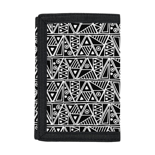 Black And White African Ethnic Print Trifold Wallet