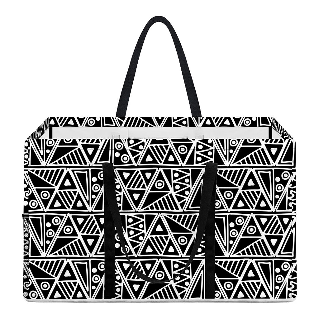 Black And White African Ethnic Print Utility Tote Bag