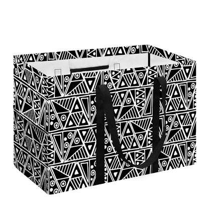 Black And White African Ethnic Print Utility Tote Bag