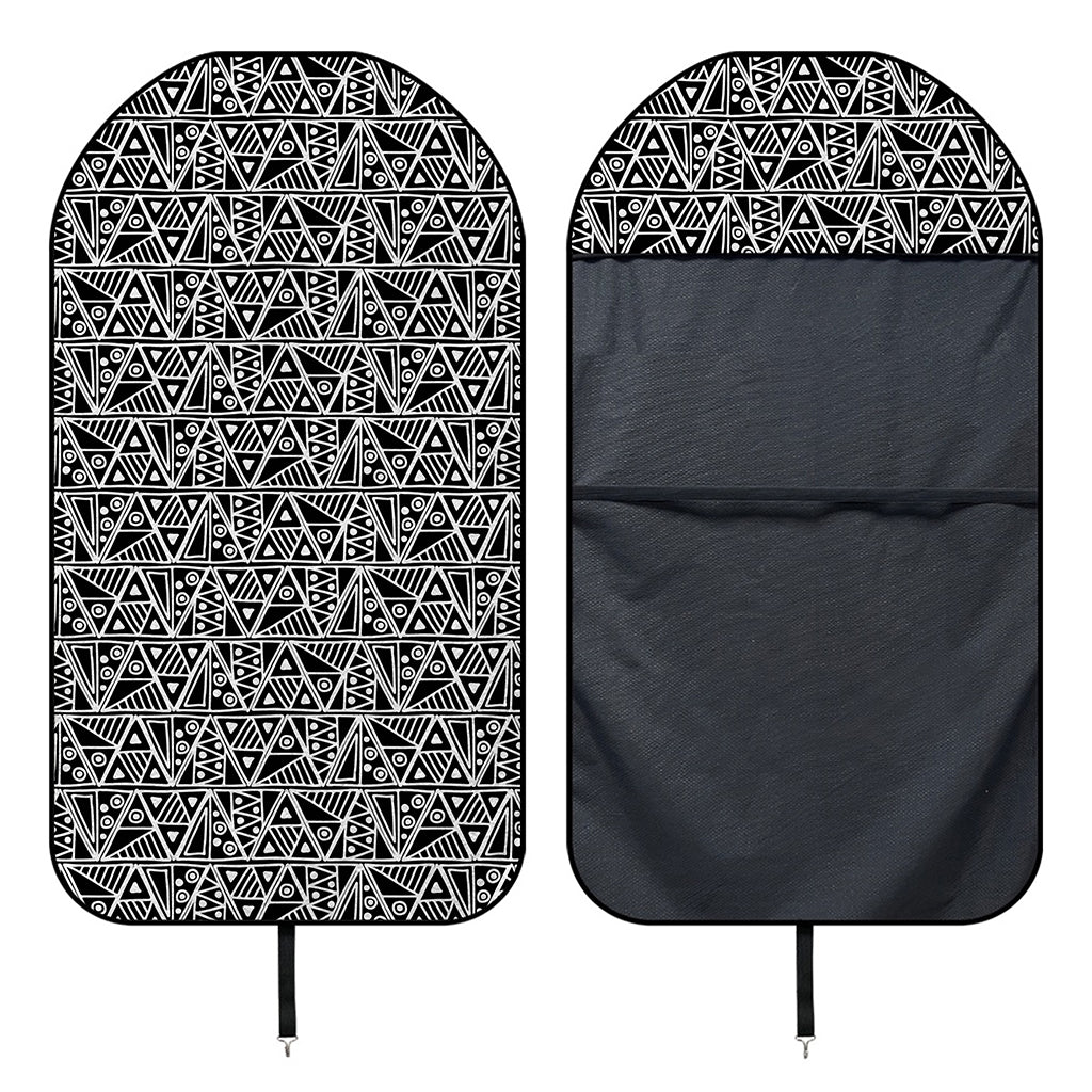 Black And White African Ethnic Print Waterproof Car Seat Cover