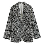 Black And White African Ethnic Print Women's Blazer