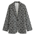 Black And White African Ethnic Print Women's Cotton Blazer