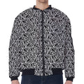 Black And White African Ethnic Print Zip Sleeve Bomber Jacket