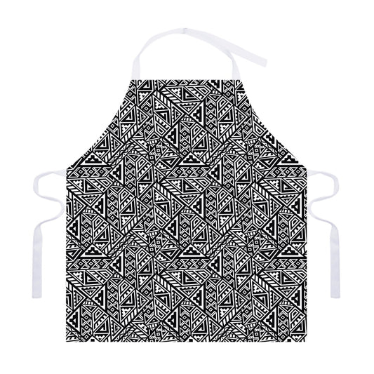 Black And White African Inspired Print Adjustable Apron