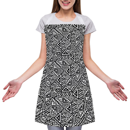 Black And White African Inspired Print Adjustable Apron