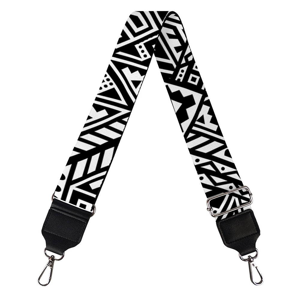 Black And White African Inspired Print Bag Strap