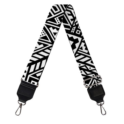 Black And White African Inspired Print Bag Strap