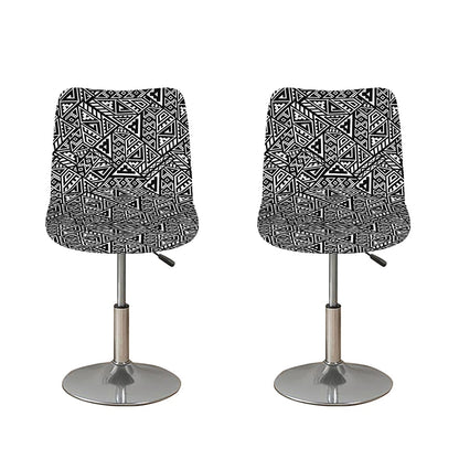 Black And White African Inspired Print Bar Stool Covers