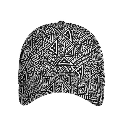 Black And White African Inspired Print Baseball Cap