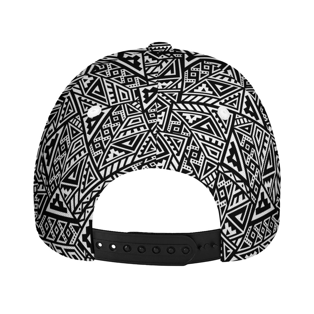 Black And White African Inspired Print Baseball Cap