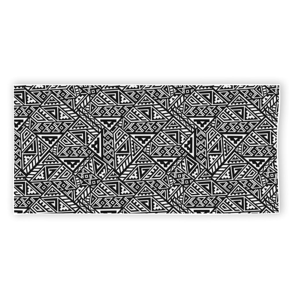 Black And White African Inspired Print Beach Towel