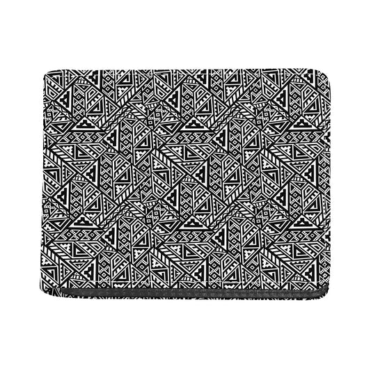 Black And White African Inspired Print Bifold Wallet