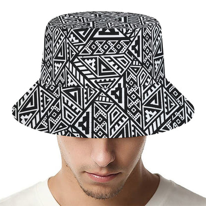 Black And White African Inspired Print Bucket Hat