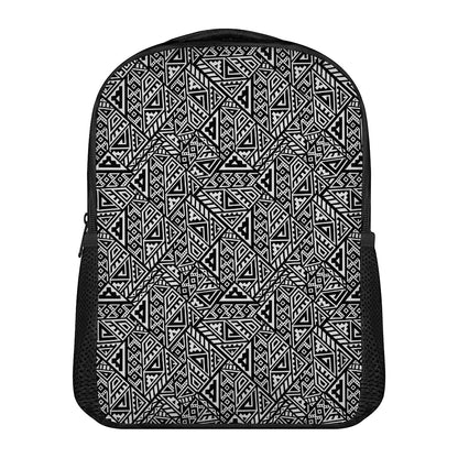 Black And White African Inspired Print Casual Backpack