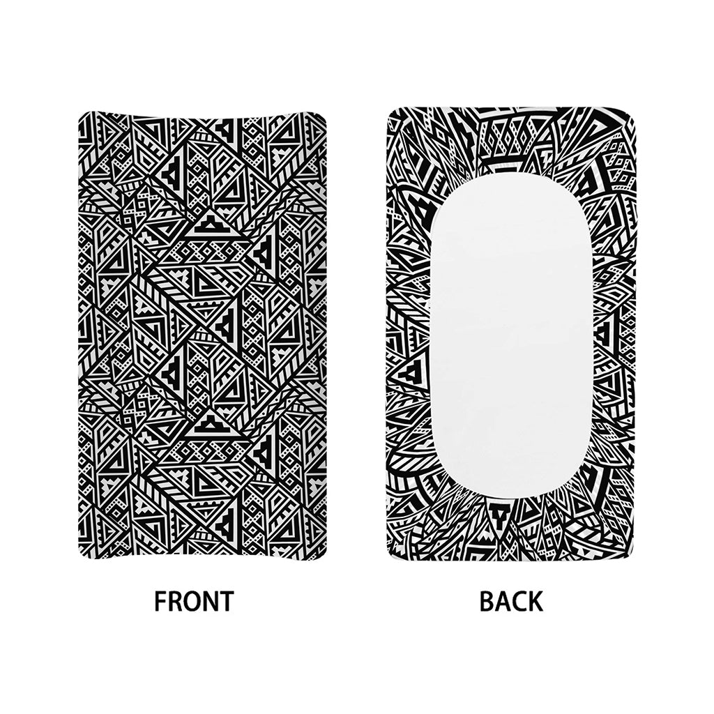Black And White African Inspired Print Changing Pad Cover