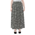 Black And White African Inspired Print Chiffon Maxi Skirt