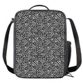 Black And White African Inspired Print Crossbody Lunch Bag