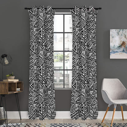 Black And White African Inspired Print Curtain