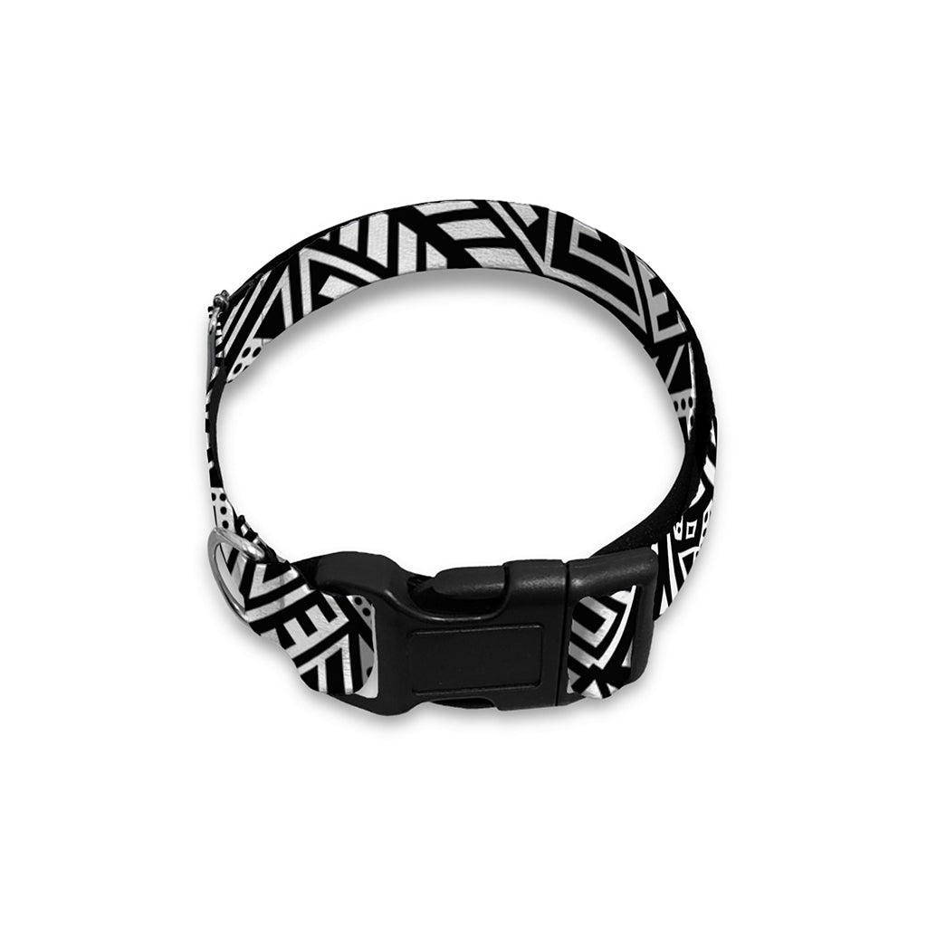 Black And White African Inspired Print Dog Collar