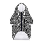 Black And White African Inspired Print Dog Zip Up Hoodie