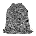 Black And White African Inspired Print Drawstring Bag