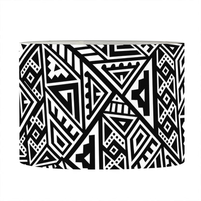 Black And White African Inspired Print Drum Lamp Shade