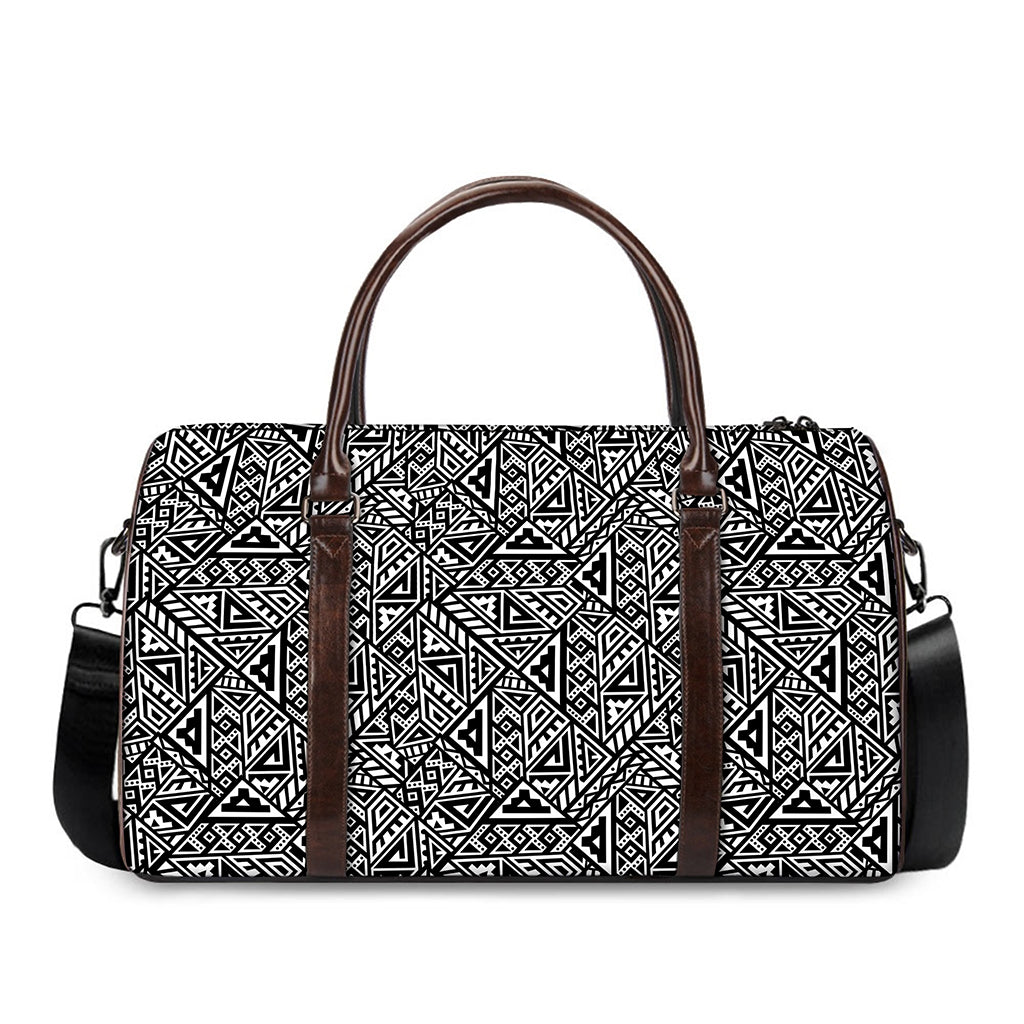 Black And White African Inspired Print Duffle Bag