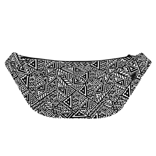 Black And White African Inspired Print Fanny Pack