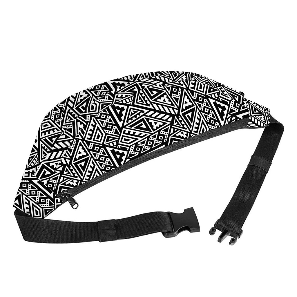 Black And White African Inspired Print Fanny Pack