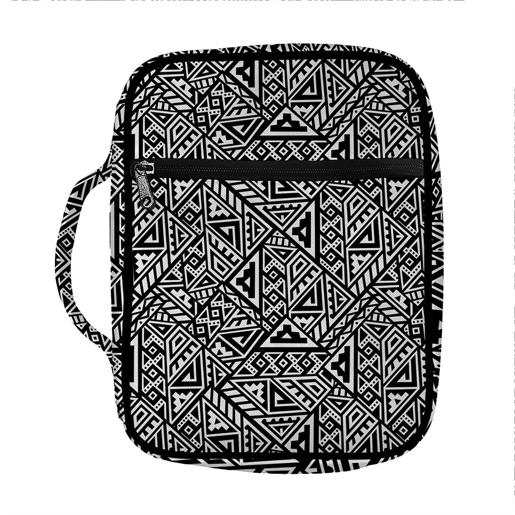 Black And White African Inspired Print Front Pocket Bible Bag