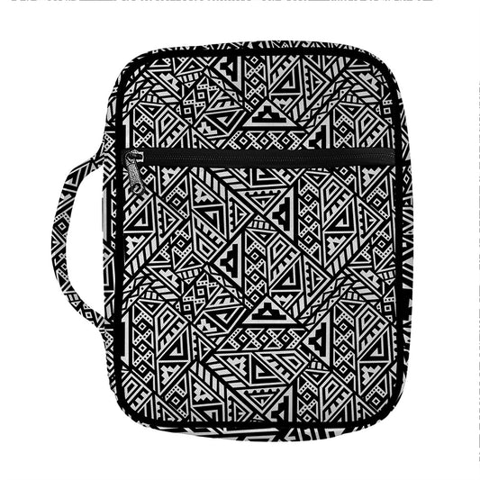Black And White African Inspired Print Front Pocket Bible Bag