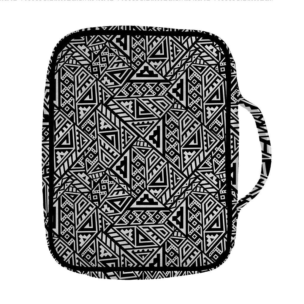 Black And White African Inspired Print Front Pocket Bible Bag