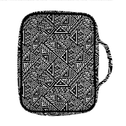 Black And White African Inspired Print Front Pocket Bible Bag