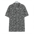 Black And White African Inspired Print Hawaiian Shirt
