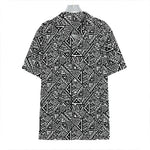 Black And White African Inspired Print Hawaiian Shirt