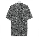 Black And White African Inspired Print Hawaiian Shirt
