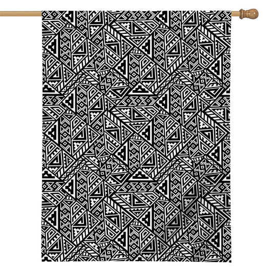 Black And White African Inspired Print House Flag