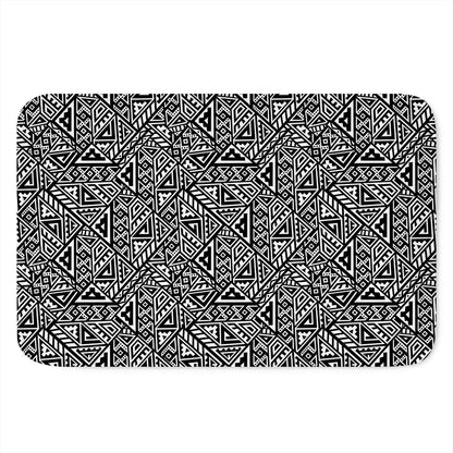 Black And White African Inspired Print Indoor Door Mat