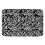 Black And White African Inspired Print Indoor Door Mat