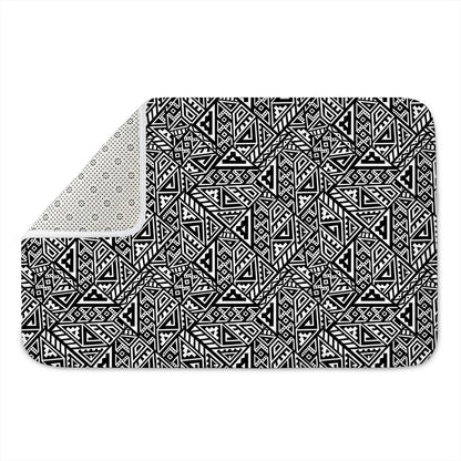 Black And White African Inspired Print Indoor Door Mat