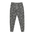 Black And White African Inspired Print Jogger Pants