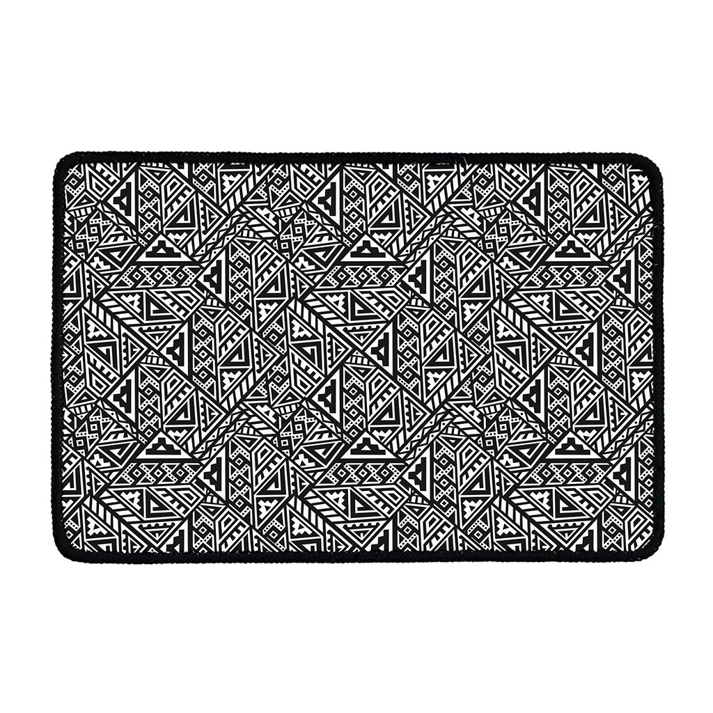 Black And White African Inspired Print Kitchen Mat