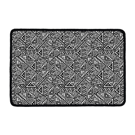Black And White African Inspired Print Kitchen Mat
