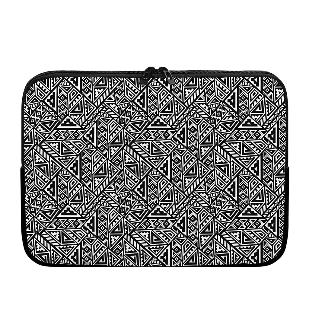 Black And White African Inspired Print Laptop Sleeve