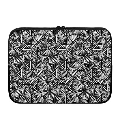 Black And White African Inspired Print Laptop Sleeve