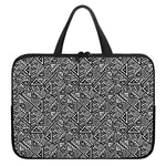 Black And White African Inspired Print Laptop Sleeve With Handle