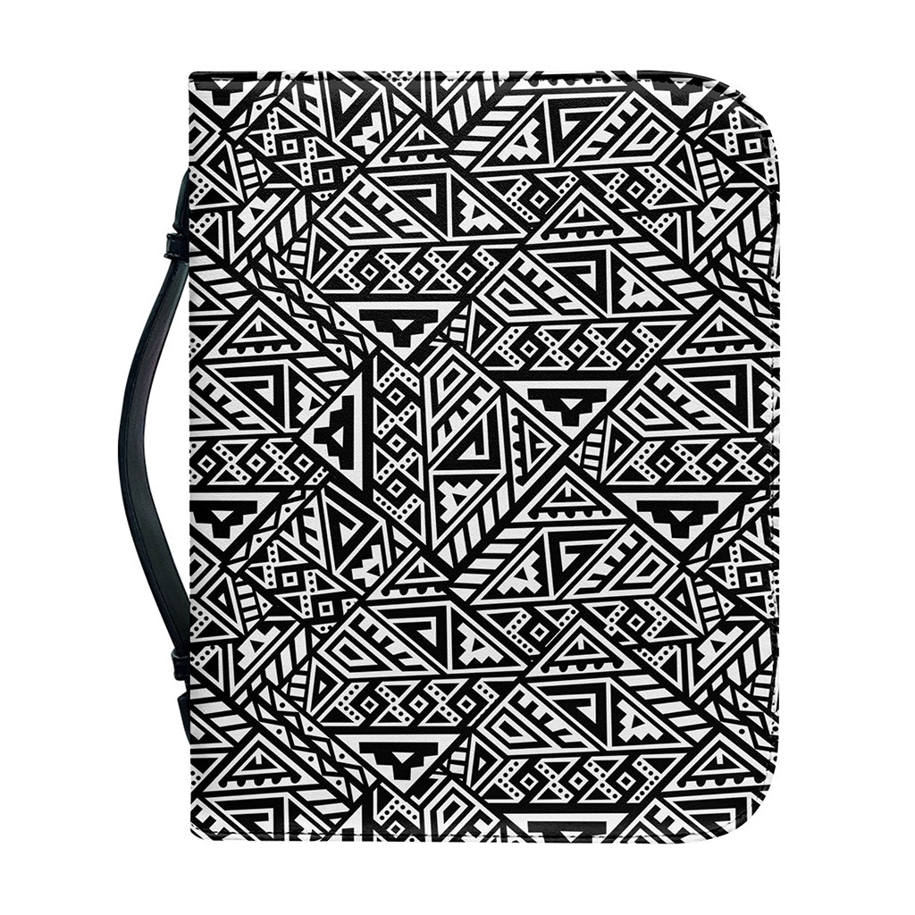 Black And White African Inspired Print Leather Bible Cover