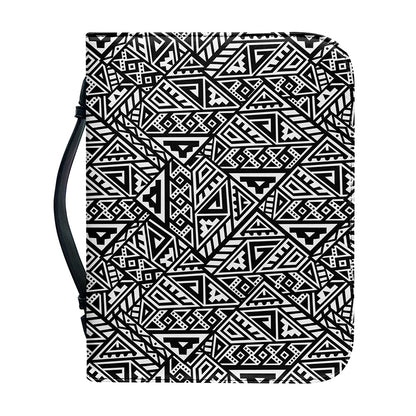 Black And White African Inspired Print Leather Bible Cover